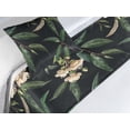thumbnail image 3 of Floral Bed Runner Set, Blooming Wild and Tropical Durian Flowers and Leaves on Dark Blue Background, Decorative Bedding Scarf & a Pillow Sham for Hotels Homes, Twin, Forest Green Peach, by Ambesonne, 3 of 3