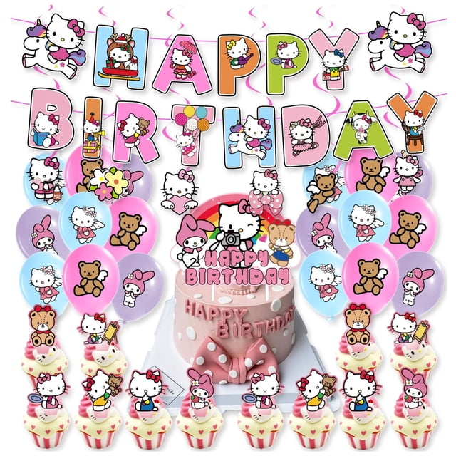 Globos decorativos para cumpleaños alusivos a Kitty