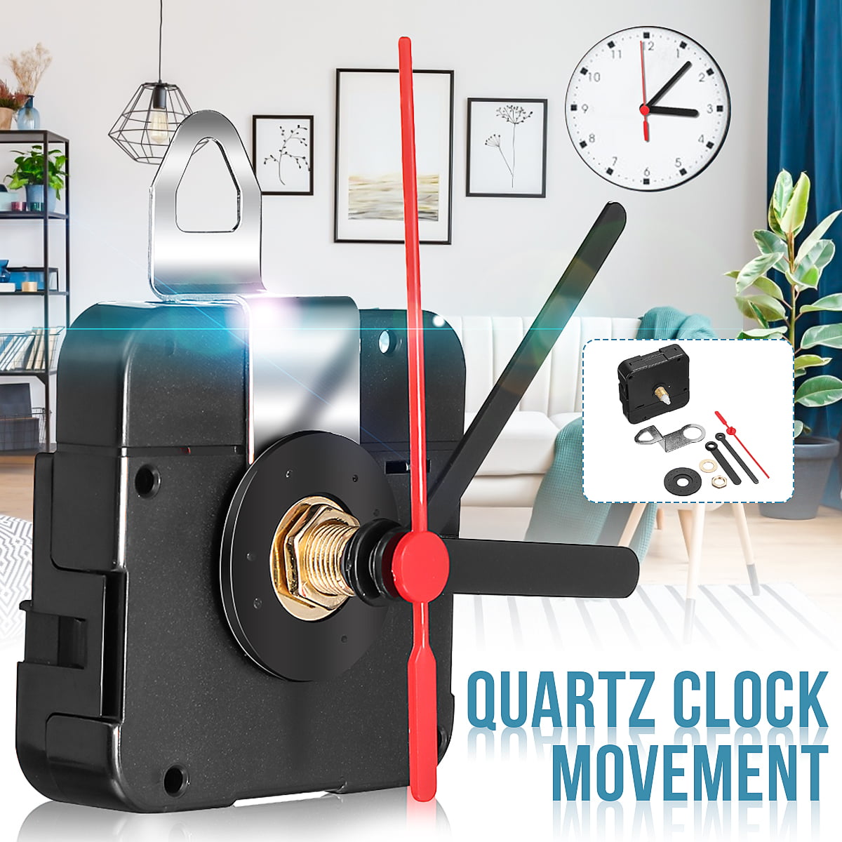 Silent DIY Quartz Movement Wall Clock Motor Mechanism Long Spindle-Repair 1.7V 