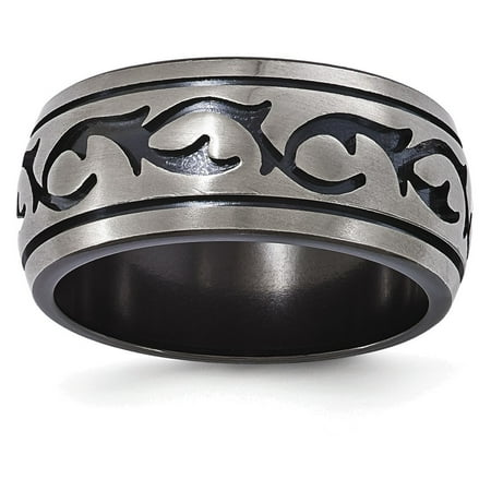 Edward Mirell Black Titanium Brushed 10mm Band Size 12