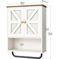 thumbnail image 3 of Bathroom Wall Cabinet, Medicine Cabinet with Open Partition and Towel Bar, Rustic Storage Cabinet with Open and Hidden Storage Space, for Bathroom, Living Room, Kitchen, White and Walnut, 3 of 18
