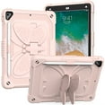 thumbnail image 4 of Kids Case for iPad 9.7 2018/2017, Heavy Duty Hybrid Rugged Stand Protective Shockproof Cover with Shoulder Strap, Pink, 4 of 7