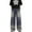 Blue, variant on Luwomo Mens' Leisure Jeans Washed Light Distressed Baggy Loose Fit Straight Wide Leg Trousers High Waist Retro Streetwear Regular Denim Pants Blue,L