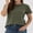 Army Green, variant on Women Short Sleeve Tops Summer Basic Tee Wrinkle-Free Trendy Cute T Shirts 2026 Spring Business Casual Outfits Black X-Large