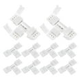 thumbnail image 1 of Uxcell Paquete de 10 conectores en T de 3 pines de 10 mm para luces LED de tira 5050 2835 Iluminación DIY [Blanco], 1 of 6