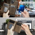 thumbnail image 4 of AutSpace Funda para Apple iPhone 13, Bloqueo RFID, Cuero PU, Compatible con MagSafe, Billetera Desmontable 2 en 1 con Tarjetero, Soporte, Cubierta Protectora Magnética, Marrón, para iPhone 13, 4 of 8