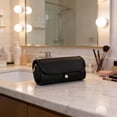 thumbnail image 5 of Leather Makeup Brush Case, Professional Makeup Organizer Roll Bag for Travel, Black, 5 of 7