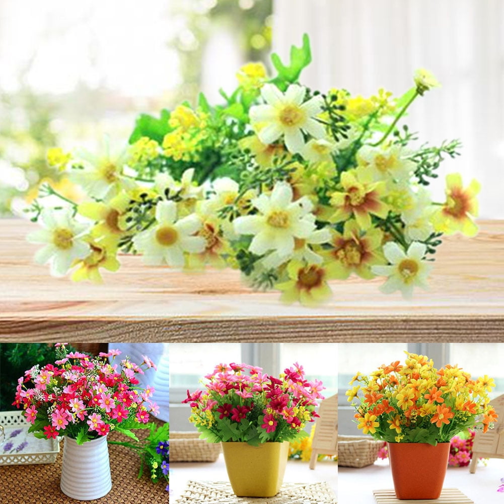 28 Heads Artificial Fake Silk Daisy Flower Bouquet Home Wedding Party Decor HI