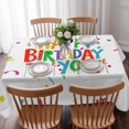 thumbnail image 3 of Happy Birthday Table Cloth Waterproof Tablecloths, Coloful Birthday Ribbon Tablecloth Dining Table Cover for Kitchen Party Tabletop Outdoor, Rectangle Tablecloth 60x102 Inch, 3 of 9