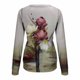 thumbnail image 5 of Camisas informales de manga larga para mujer, sudadera de cuello redondo con estampado Floral de plantas, jersey de cuello redondo, túnica holgada con estampado de puesta de sol Pompotops  gfhjh19870, 5 of 5