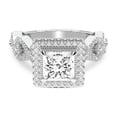 thumbnail image 3 of IGI Certified 3 Carat Princess Shape Lab Grown Diamond Engagement Ring | 14K White Gold | Prestigia Criss Cross Halo Diamond Ring | FG-VS1-VS2 Quality Friendly Diamonds, 3 of 6