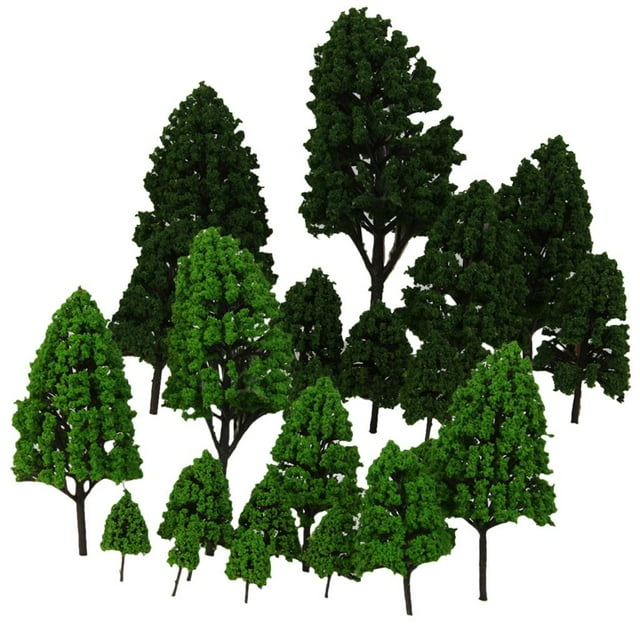 24 Piezas de Plástico árboles Modelo Ferrocarril Parque Calle Paisaje Dioramas 1: 50-1: 500