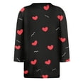 thumbnail image 5 of Fgvctg Womens Plus Size Valentine's Day Tops Casual Crewneck 3/4 Length Sleeve Shirts Date Night Pullover Trendy Tops Oversized Sweet Love Heart Graphic Half Sleeve Blouse Watermelon Red L, 5 of 5