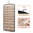 thumbnail image 5 of 1Piece Hanging Jewelry Organizer with Zippered Pockets,Canvas Double Sided Rotating Hanger Necklace,Hanging Wall Organizer Earring Dustproof Black, 5 of 6