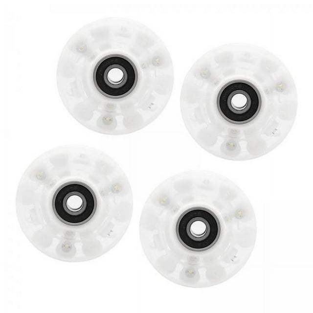 koolsoo 2x Roues de Patins à Roulettes Lumineuses, Accessoires de Patins à Roulettes avec Roulements Installés pour Patins à Double Rangée et Planche à Roulettes 58mm X 32mm