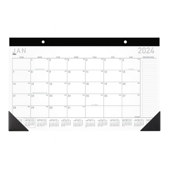 At-A-Glance Contemporary 2024 Compact Monthly Desk Pad Calendar, 18" x 11"