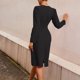 thumbnail image 4 of Vestidos Para Mujer Vestidos de Otoño Trendy Erogenous Solid Zipper Manga Larga Con Cuello en V Vestido Regular Odeerbi ODB131311, 4 of 9