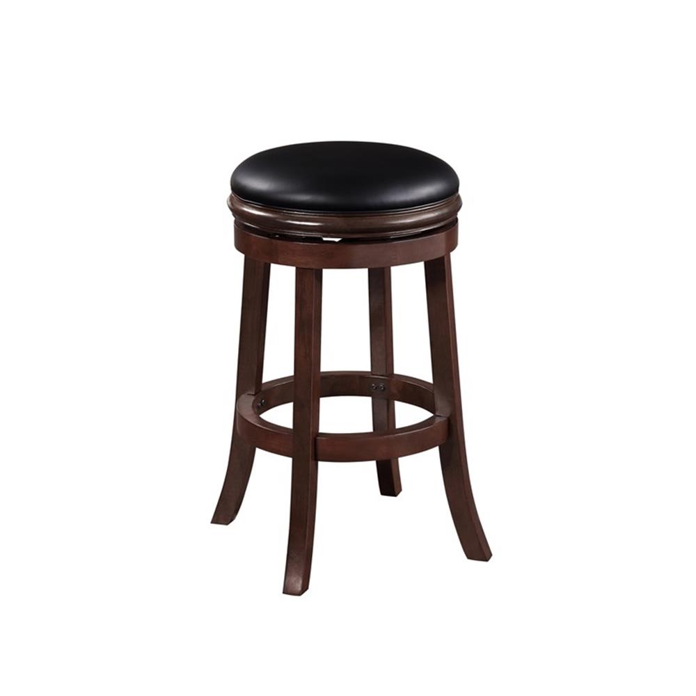 Boraam 29 Inch Backless Wood Swivel Bar Stool with Cappuccino Finish