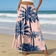 thumbnail image 2 of Boho Casual Print Maxi Skirt Women Summer Fashion Sexy High Waist Skirts Womens Pink Beach Floral A-line Long Skirts Femme, 2 of 6