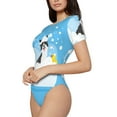 thumbnail image 2 of Gaeub Collie In Bathtub Women'S Short Sleeve One Piece Swimsuit Sexy High-Waisted Bodysuit For Swimming, Beach, Sports - Medium, 2 of 9