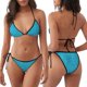 thumbnail image 3 of Fotbe Blue Glitter Traje de Baño para Mujer de Dos Piezas – Bikini Sexy de Tirantes Tipo Halter con Diseño Triangular, 3 of 6