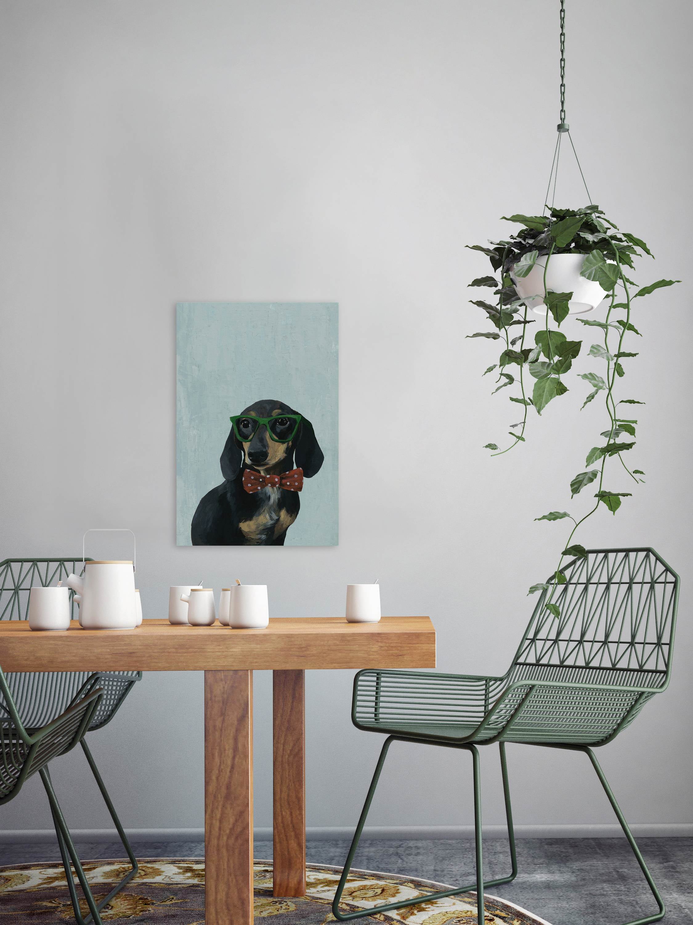 Marmont Hill "Nerdy Dog" Painting Print on Wrapped Canvas