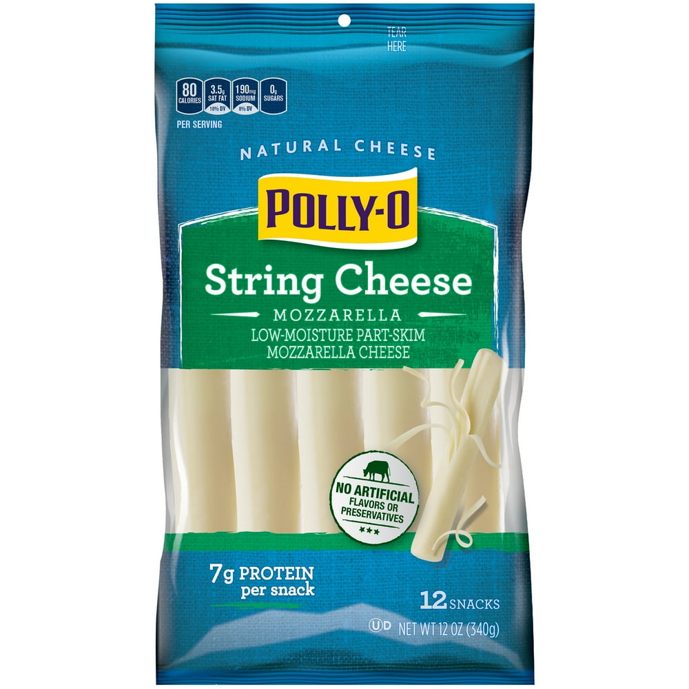 PollyO String Cheese Mozzarella Cheese Snacks, 12 ct Sticks