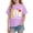 Purple, variant on Riecok 100 Days of School Shirt Kids Girls Crewneck Celebration Tees Funny Colorful Printed Short Sleeve Tops