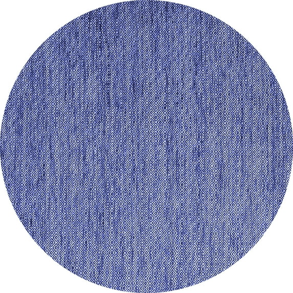 Ahgly Company Indoor Round Abstract Blue Contemporary Area Rugs, 3' Round