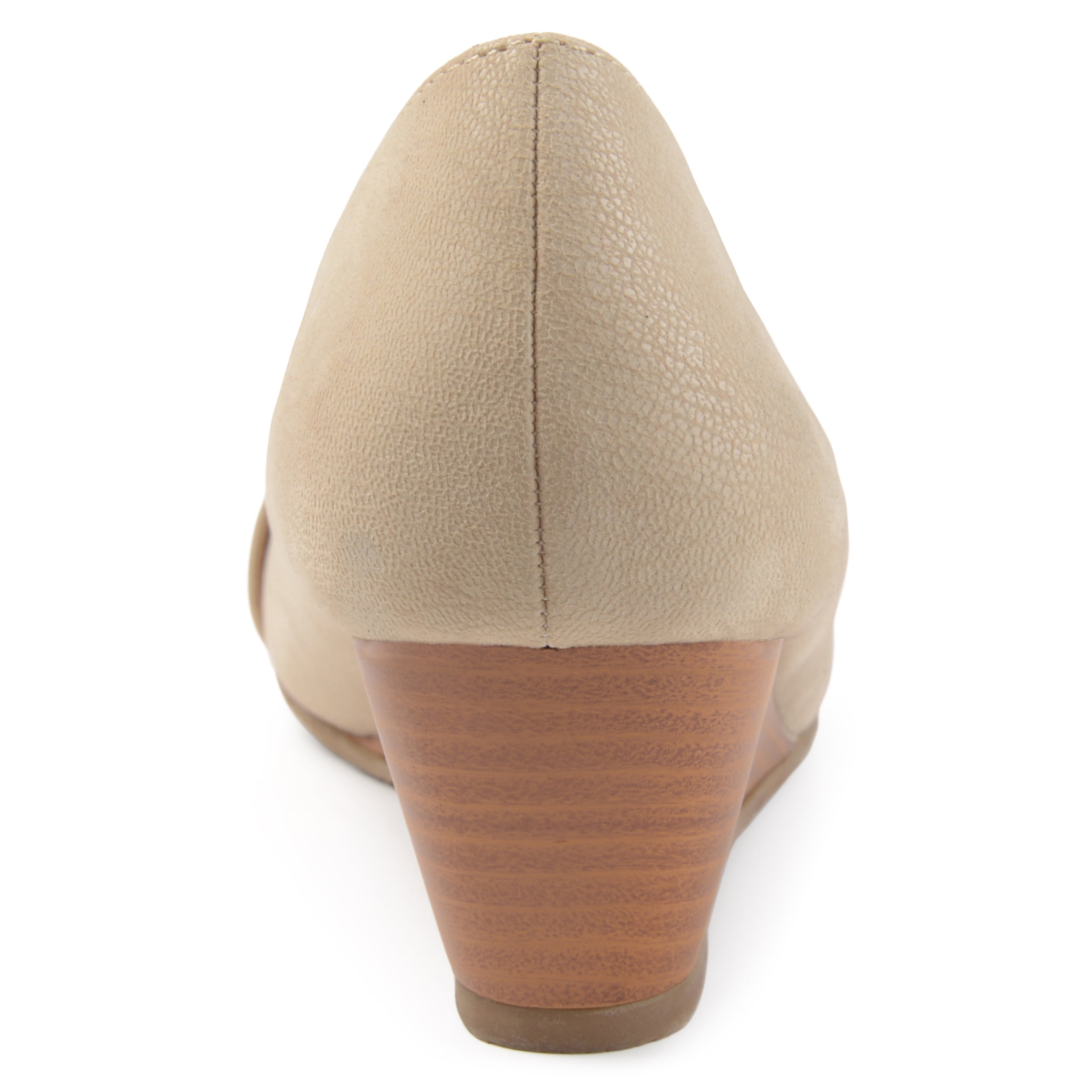 Journee Womens Graysn Comfort Insole Slip On Round Toe Wedge, Widths Available