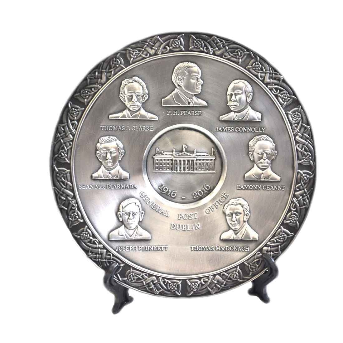 Mullingar Pewter Commemorative Plate With Ireland Design 