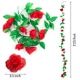 thumbnail image 2 of Luxtrada 4Pack 7.5Ft Flower Garland Fake Rose Vine Artificial Flower Hanging Ivy Floral (Purple), 2 of 7
