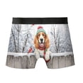 thumbnail image 2 of Playful French Bulldog Welcomes Winter Snowy Day with Cardinal Bird All Over Print Boxer Briefs Underwear for Men Dad Dog Lover - 120177, 2 of 6