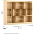 thumbnail image 5 of DIYART Oak Wood Bookcase with 3 Tier Open Shelves, 10-Cube Storage Shelf, 55.1" W x 42.5" H, 5 of 7