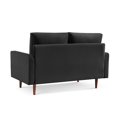 thumbnail image 4 of 57" Black and Dark Brown Velvet Love Seat, 4 of 5