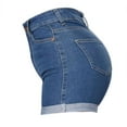 thumbnail image 4 of Women's High Waisted Stretchy Denim Bermuda Ripped Jeans Shorts Summer Pants Sexy Jeans Slim Splice Denim Beach Bottom Baggy Dressy Casual Womens Jorts S-3XL, 4 of 4