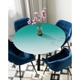 thumbnail image 5 of nqOlkjepod Turquoise Ombre Round Tablecloth, Fitted Table Cover with Elastic for 45"-54" Round Tables, Abstract Modern Art Gradient Table Cloth Outdoor Indoor Dinning Party Waterproof Tablecloths, 5 of 6