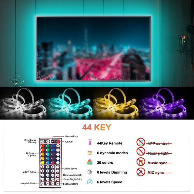 Led Strip Lights 5050 RGB LED Light Smart APP Control For Christmas Party TV Backlight Home Bedroom Decor Lighting Ribbon Tape
