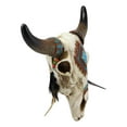 thumbnail image 5 of Ebros 12.5"L Southwest Steer Bison Bull Horned Skull With Feathers Wall Decor, 5 of 5