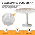 thumbnail image 6 of Orange Grey Floral Elastic Fitted Round Table Cover Spring Flowers Waterproof Outdoor Tablecloth for Holiday Party, Picnic, Patio & Dining Fits Tables Up to 55"-60", 6 of 8