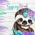 thumbnail image 2 of Sheena Pike Art 20x20 White Modern Wood Framed Museum Art Print Titled - Boho Sloth Gypsy Soul, 2 of 4