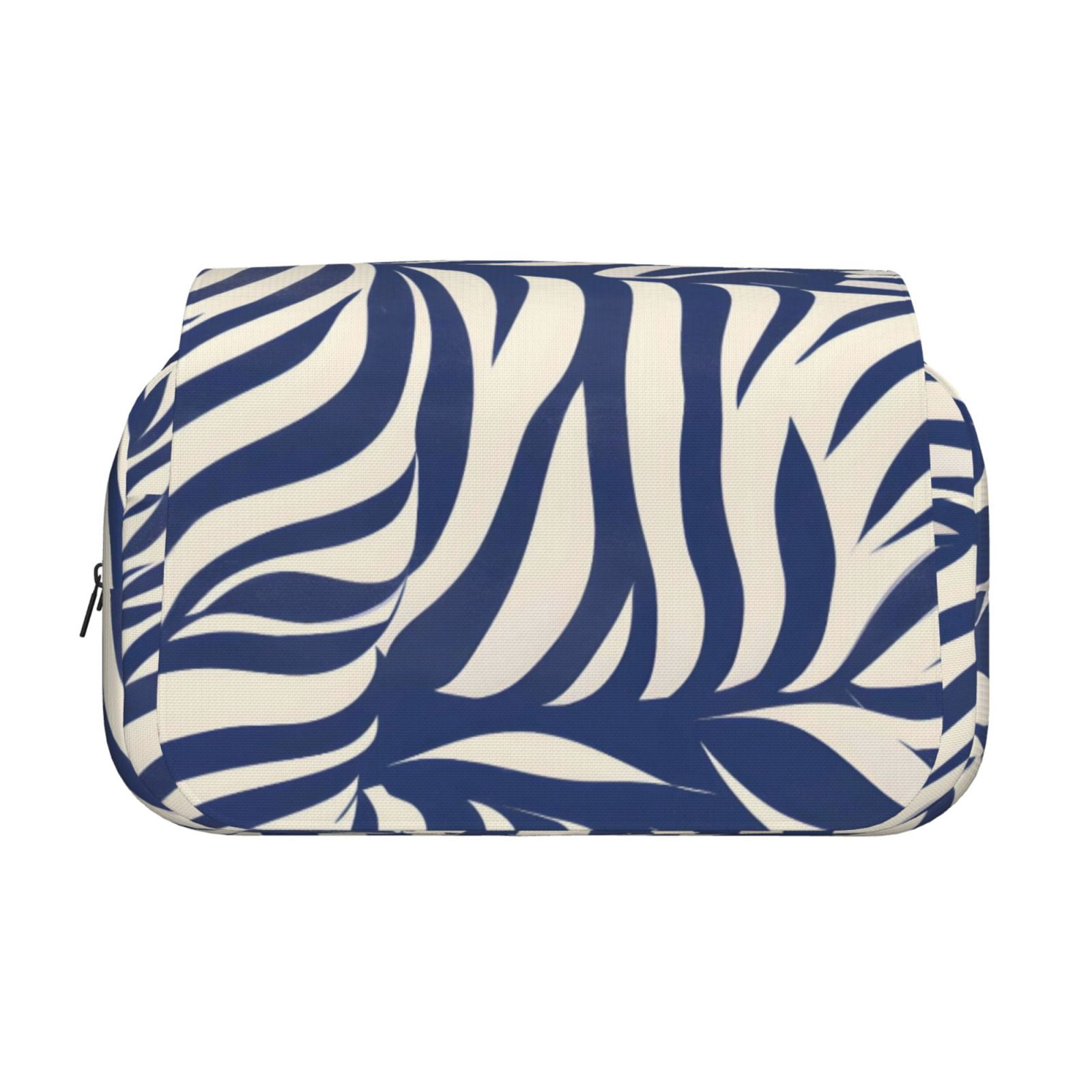 Large-Capacity Flip-Top Double-Layer Pencil Case, Multi-Functional Pocket Pen Case, Durable Stationery Organizer Zebra Print Style Steelblue_1