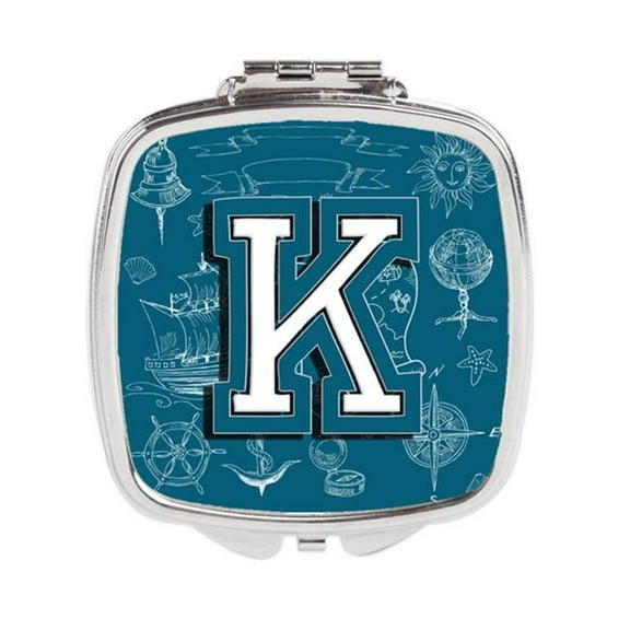 Letter K Sea Doodles Initial Alphabet Compact Mirror