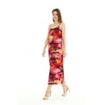 thumbnail image 4 of Women's Hawaiian Luau Floral Print Maxi Sweetheart Dress L Sunset Red, 4 of 5