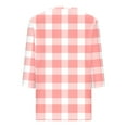 thumbnail image 4 of Jewelreauty Women Tunic Tops Elbow Length V Neck Floral/Plaid T-Shirts Summer Casual Basic Tee, 4 of 4