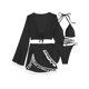 thumbnail image 1 of Conjunto de bikini para mujer 4 piezas Traje de baño de verano con borlas Trajes de baño simples (Negro L) Tmvgtek Para estrenar, 1 of 5