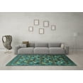 thumbnail image 3 of Ahgly Company Indoor Rectangle Oriental Turquoise Blue Industrial Area Rugs, 7' x 9', 3 of 4
