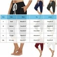 thumbnail image 6 of zbxnLI Women's Capri Pants Stretch High Waist Drawstring Joggers Lounge Capris Sweatpants with Pockets, 6 of 6