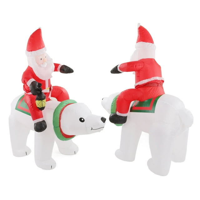 LED Inflable Santa Bear Riding Blow Up Decoración De Navidad Decoración De Jardín De Jardín Al Aire Libre Decoración Al Aire Libre