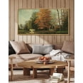 thumbnail image 4 of Drsoum Large 20x40in Natural Framed Countryside River Vintage Wall Art Landscape Painting Retro Fall Scenery Farmhouse Kitchen Living Room Decor, 4 of 7